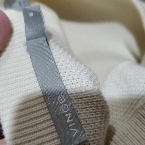 Vince cream colored waffle knit heavyweight thermal long sleeve euc - Picture 5 of 6